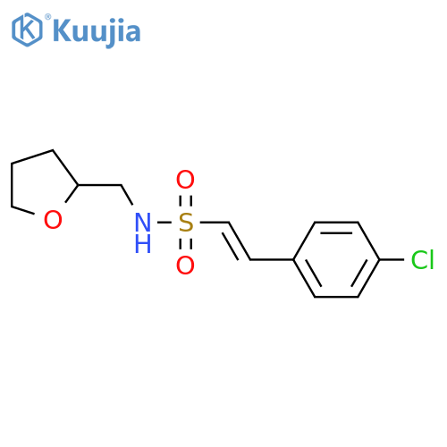 2-(4-Chlorophenyl)-N-[(tetrahydro-2-furanyl)methyl]ethenesulfonamide structure