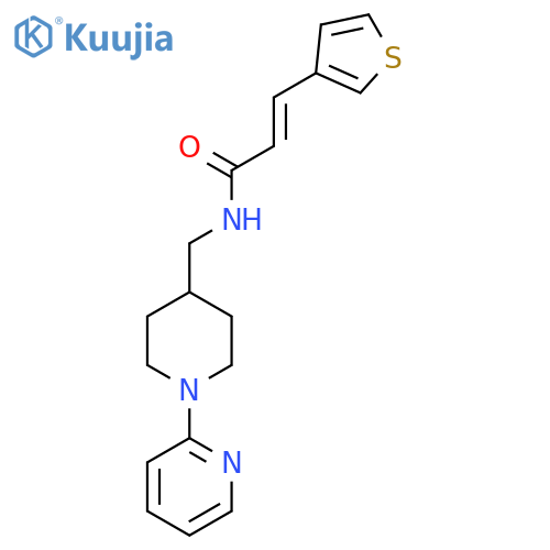 (2E)-N-{[1-(pyridin-2-yl)piperidin-4-yl]methyl}-3-(thiophen-3-yl)prop-2-enamide structure