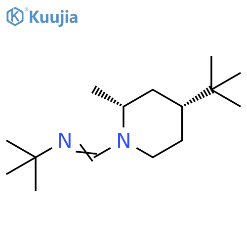 Piperidine, 4-(1,1-dimethylethyl)-1-[[(1,1-dimethylethyl)imino]methyl]-2-methyl-, cis- (9CI) structure
