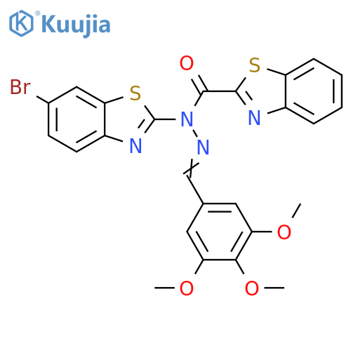2-Benzothiazolecarboxylic acid, 1-(6-bromo-2-benzothiazolyl)-2-[(3,4,5-trimethoxyphenyl)methylene]hydrazide structure