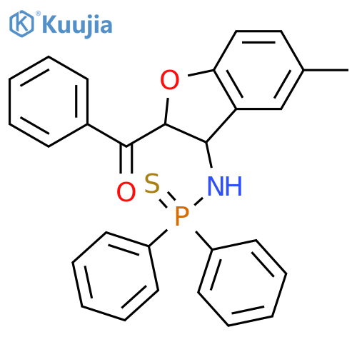 Phosphinothioic amide, N-[(2R,3R)-2-benzoyl-2,3-dihydro-5-methyl-3-benzofuranyl]-P,P-diphenyl-, rel- structure