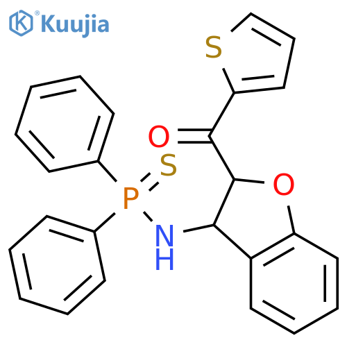 Phosphinothioic amide, N-[(2R,3R)-2,3-dihydro-2-(2-thienylcarbonyl)-3-benzofuranyl]-P,P-diphenyl-, rel- structure