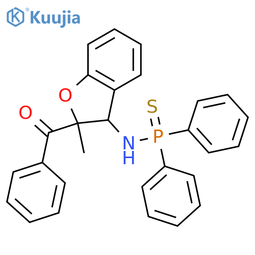 Phosphinothioic amide, N-[(2R,3R)-2-benzoyl-2,3-dihydro-2-methyl-3-benzofuranyl]-P,P-diphenyl-, rel- structure