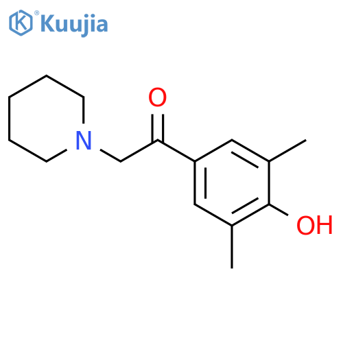 1-(4-hydroxy-3,5-dimethylphenyl)-2-(piperidin-1-yl)ethan-1-one structure
