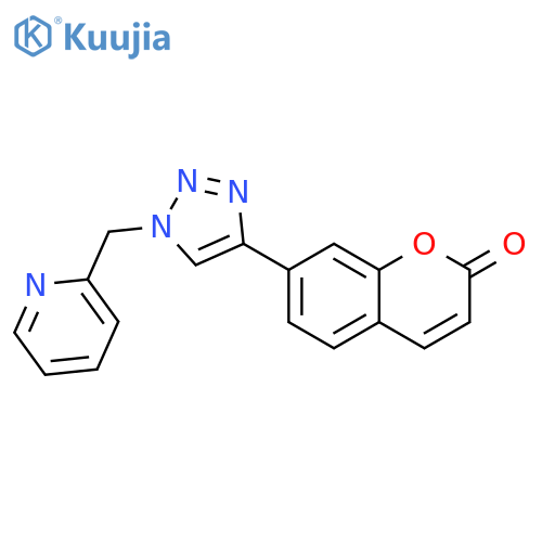 2H-1-Benzopyran-2-one, 7-[1-(2-pyridinylmethyl)-1H-1,2,3-triazol-4-yl]- structure