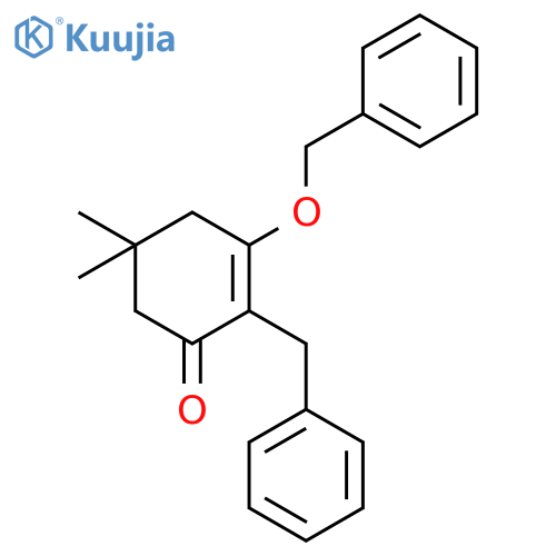 2-Benzyl-3-(benzyloxy)-5,5-dimethylcyclohex-2-en-1-one structure