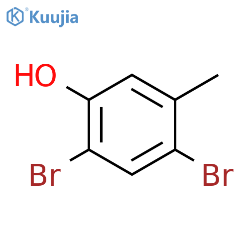 Phenol, 2,4-dibromo-5-methyl- structure
