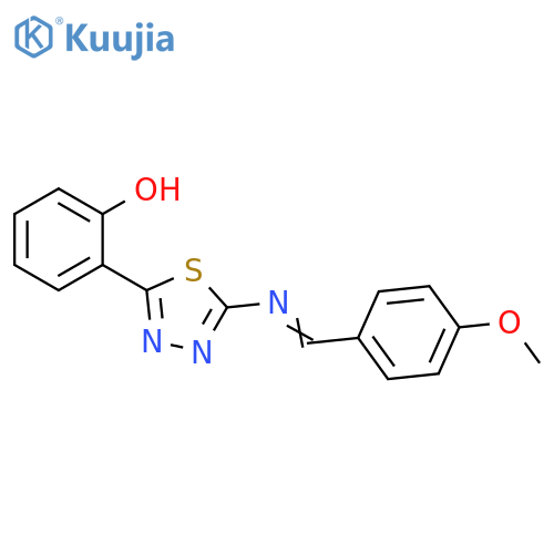 Phenol,2-[5-[[(4-methoxyphenyl)methylene]amino]-1,3,4-thiadiazol-2-yl]- structure