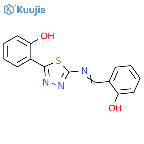 Phenol, 2-[5-[[(2-hydroxyphenyl)methylene]amino]-1,3,4-thiadiazol-2-yl]- structure
