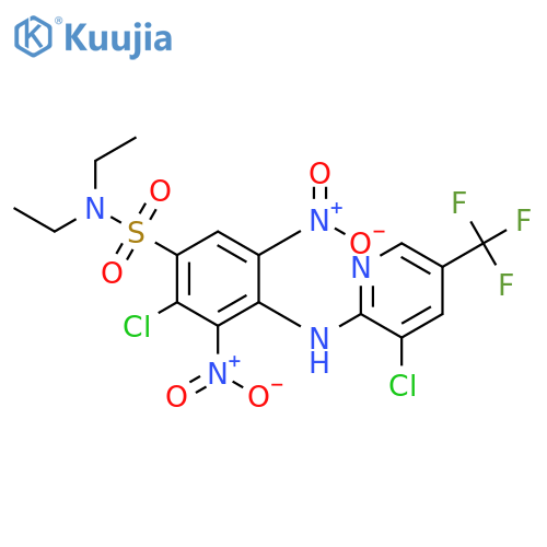 Benzenesulfonamide, 2-chloro-4-[[3-chloro-5-(trifluoromethyl)-2-pyridinyl]amino]-N,N-diethyl-3,5-dinitro- structure