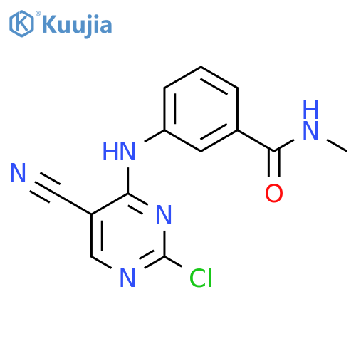 Benzamide, 3-[(2-chloro-5-cyano-4-pyrimidinyl)amino]-N-methyl- structure