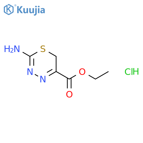 2-Amino-6H-[1,3,4]thiadiazine-5-carboxylic acid ethyl ester hydrochloride structure