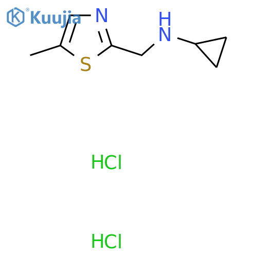 N-[(5-Methyl-1,3-thiazol-2-yl)methyl]cyclopropanamine;dihydrochloride structure