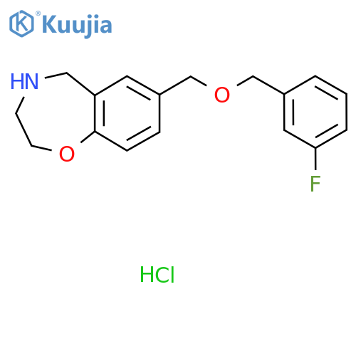 7-{(3-Fluorobenzyl)oxymethyl}-2,3,4,5-tetrahydro-1,4-benzoxazepine Hydrochloride structure
