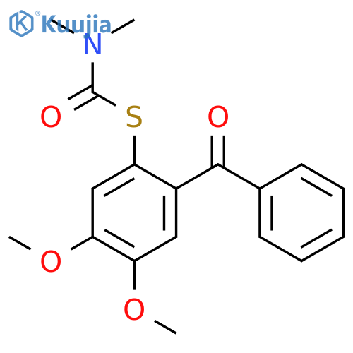 S-(2-Benzoyl-4,5-dimethoxyphenyl) dimethylcarbamothioate structure