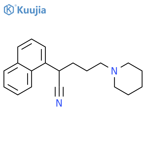 2-(naphthalen-1-yl)-5-(piperidin-1-yl)pentanenitrile structure