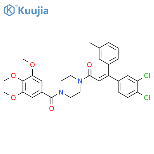 Piperazine,1-[3-(3,4-dichlorophenyl)-3-(3-methylphenyl)-1-oxo-2-propenyl]-4-(3,4,5-trimethoxybenzoyl)-, (E)- structure