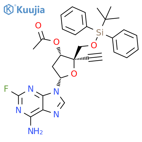 9H-Purin-6-amine, 9-[3-O-acetyl-2-deoxy-5-O-[(1,1-dimethylethyl)diphenylsilyl]-4-C-ethynyl-α-D-erythro-pentofuranosyl]-2-fluoro- structure