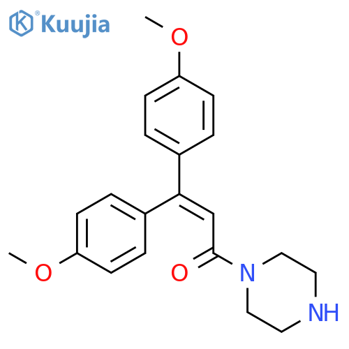 Piperazine, 1-[3,3-bis(4-methoxyphenyl)-1-oxo-2-propenyl]- structure