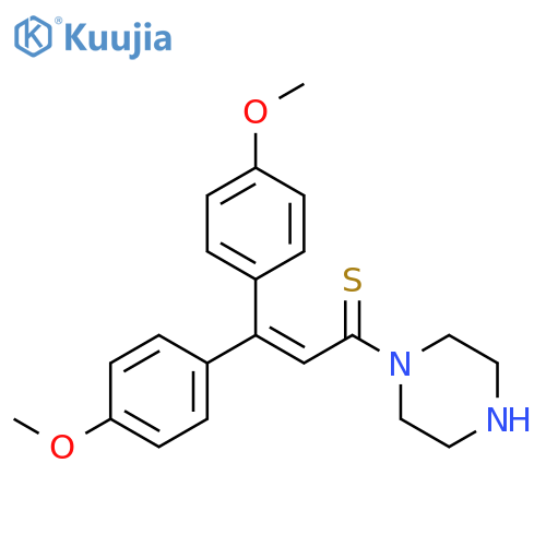 Piperazine, 1-[3,3-bis(4-methoxyphenyl)-1-thioxo-2-propenyl]- structure