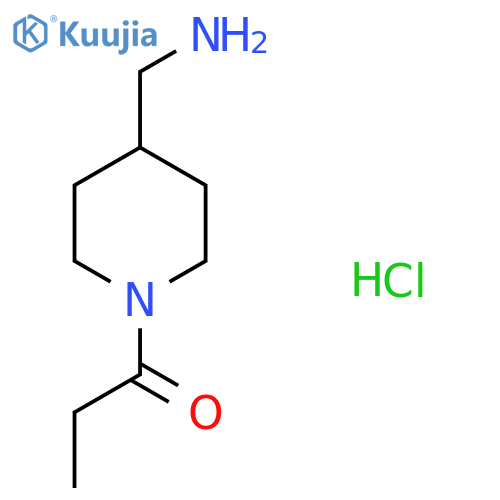 1-[4-(Aminomethyl)piperidin-1-yl]propan-1-one hydrochloride structure
