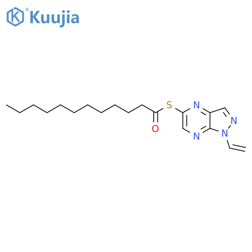 Dodecanethioic acid,S-(1-ethenyl-1H-pyrazolo[3,4-b]pyrazin-5-yl) ester structure