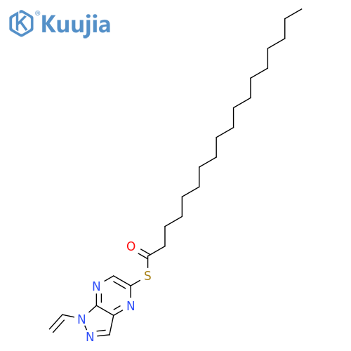 S-(1-ethenyl-1H-pyrazolo[3,4-b]pyrazin-5-yl) octadecanethioate structure