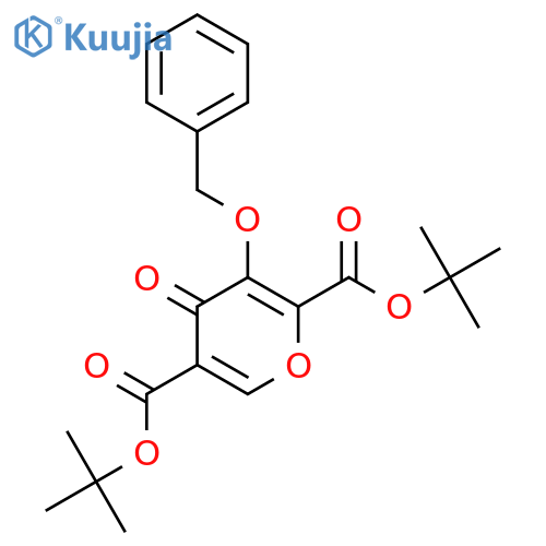 Di-tert-butyl 3-(benzyloxy)-4-oxo-4H-pyran-2,5-dicarboxylate structure