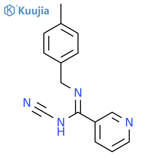 3-Pyridinecarboximidamide, N-cyano-N'-[(4-methylphenyl)methyl]- structure