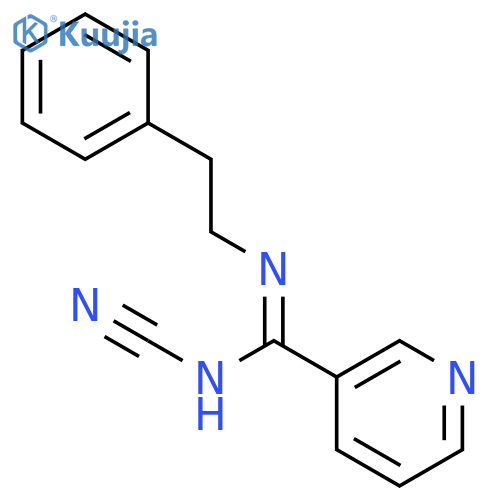 N-cyano-n'-(2-phenylethyl)-3-pyridinecarboximidamide structure