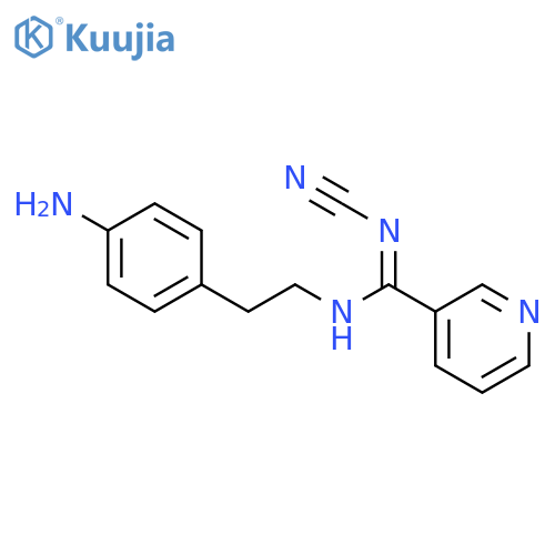 3-Pyridinecarboximidamide, N-[2-(4-aminophenyl)ethyl]-N'-cyano- structure