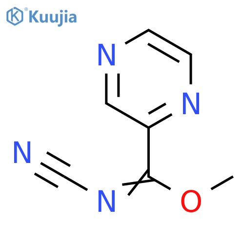 Pyrazinecarboximidic acid, N-cyano-, methyl ester structure