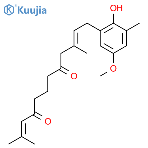2,10-Dodecadiene-4,8-dione,12-(2-hydroxy-5-methoxy-3-methylphenyl)-2,10-dimethyl-, (10E)- structure