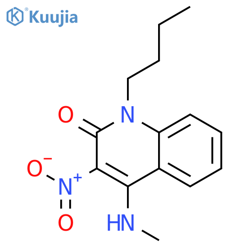 2(1H)-Quinolinone, 1-butyl-4-(methylamino)-3-nitro- structure