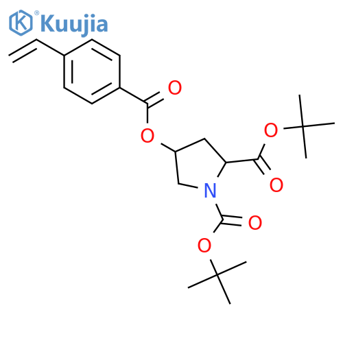 1,2-Pyrrolidinedicarboxylic acid, 4-[(4-ethenylbenzoyl)oxy]-, 1,2-bis(1,1-dimethylethyl) ester, (2S,4R)- structure