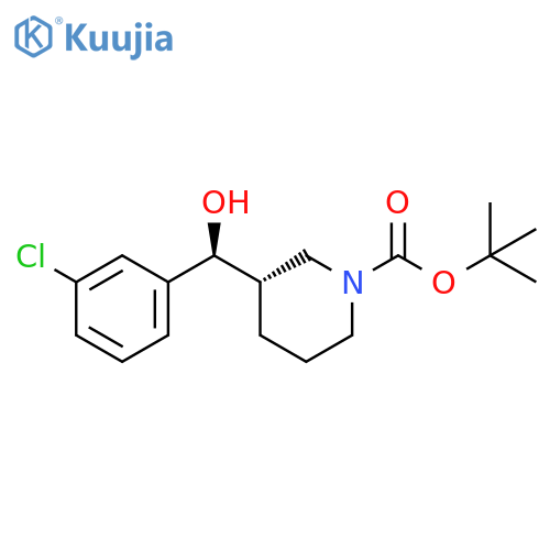 1,1-Dimethylethyl (3S)-3-[(S)-(3-chlorophenyl)hydroxymethyl]-1-piperidinecarboxylate structure
