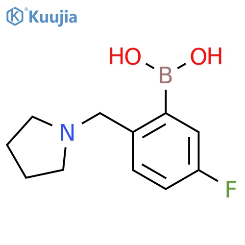 (5-Fluoro-2-(pyrrolidin-1-ylmethyl)phenyl)boronic acid structure