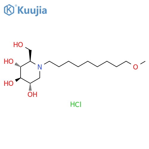 3,4,5-Piperidinetriol, 2-(hydroxymethyl)-1-(9-methoxynonyl)-, hydrochloride (1:1), (2R,3R,4R,5S)- structure