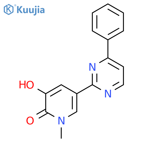 3-Hydroxy-1-methyl-5-(4-phenylpyrimidin-2-yl)pyridin-2(1H)-one structure