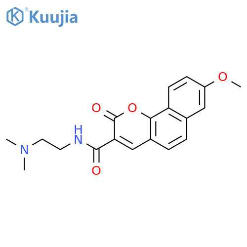 2H-Naphtho[1,2-b]pyran-3-carboxamide, N-[2-(dimethylamino)ethyl]-8-methoxy-2-oxo- structure