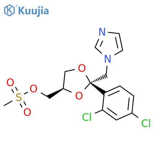 1,3-Dioxolane-4-methanol, 2-(2,4-dichlorophenyl)-2-(1H-imidazol-1-ylmethyl)-, methanesulfonate (ester), trans- (9CI) structure