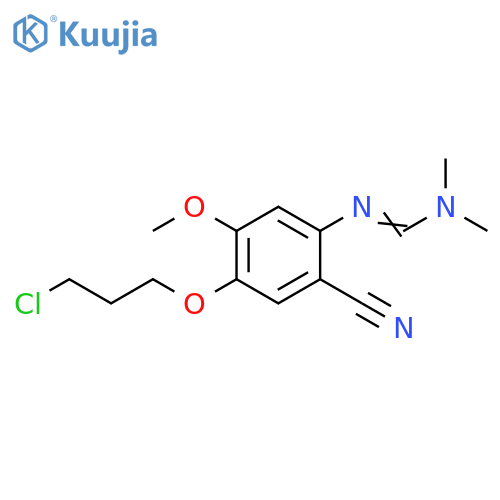 Methanimidamide, N'-[4-(3-chloropropoxy)-2-cyano-5-methoxyphenyl]-N,N-dimethyl- structure