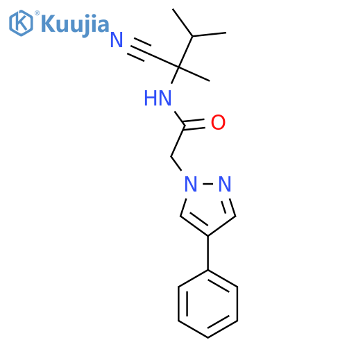 N-(1-cyano-1,2-dimethylpropyl)-2-(4-phenyl-1H-pyrazol-1-yl)acetamide structure