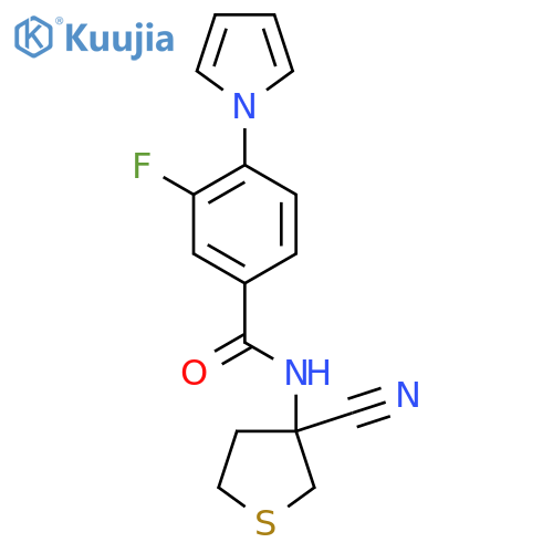 N-(3-cyanothiolan-3-yl)-3-fluoro-4-(1H-pyrrol-1-yl)benzamide structure