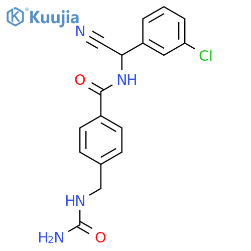 4-[(carbamoylamino)methyl]-N-[(3-chlorophenyl)(cyano)methyl]benzamide structure