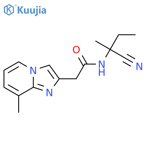 N-(1-cyano-1-methylpropyl)-2-{8-methylimidazo1,2-apyridin-2-yl}acetamide structure