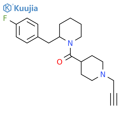 2-[(4-Fluorophenyl)methyl]-1-[1-(prop-2-yn-1-yl)piperidine-4-carbonyl]piperidine structure