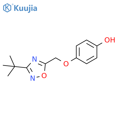 4-(3-tert-butyl-1,2,4-oxadiazol-5-yl)methoxyphenol structure