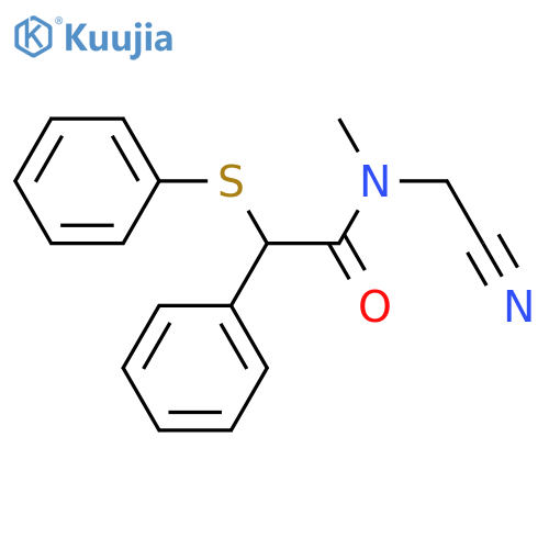 N-(cyanomethyl)-N-methyl-2-phenyl-2-(phenylsulfanyl)acetamide structure