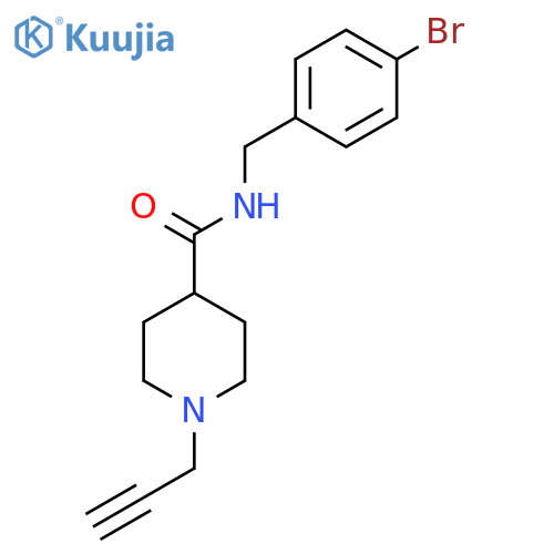N-(4-bromophenyl)methyl-1-(prop-2-yn-1-yl)piperidine-4-carboxamide structure